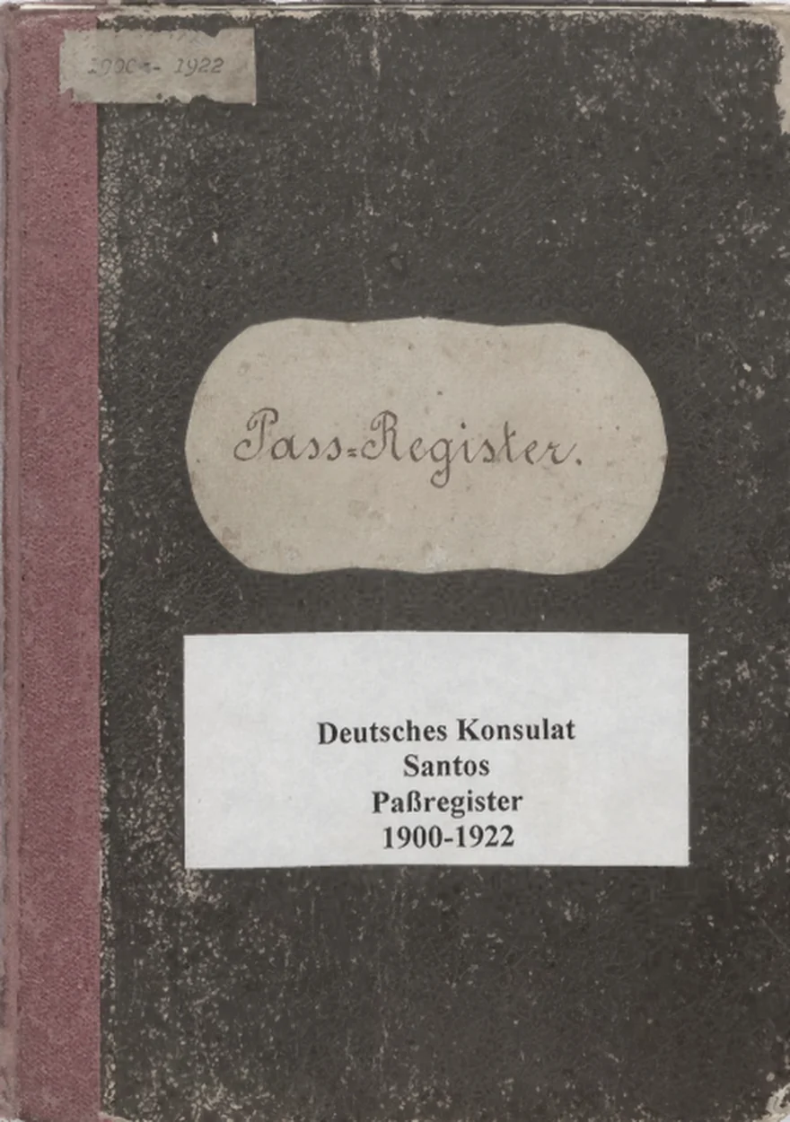 Einband des Paßregisters des Deutschen Konsulats Santos, 1900 bis 1922