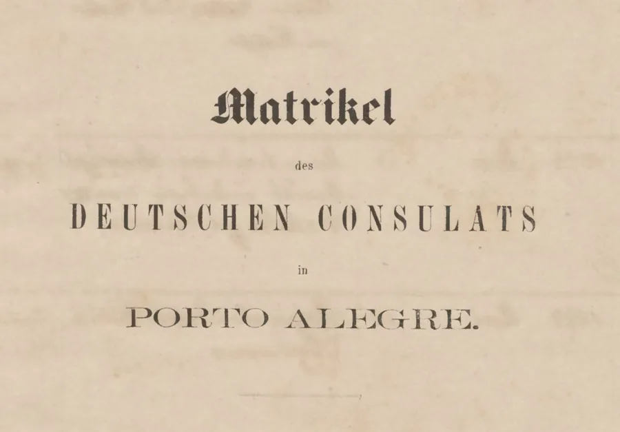 Titelblatt der Matrikel des Deutschen Consulats in Porto Alegre